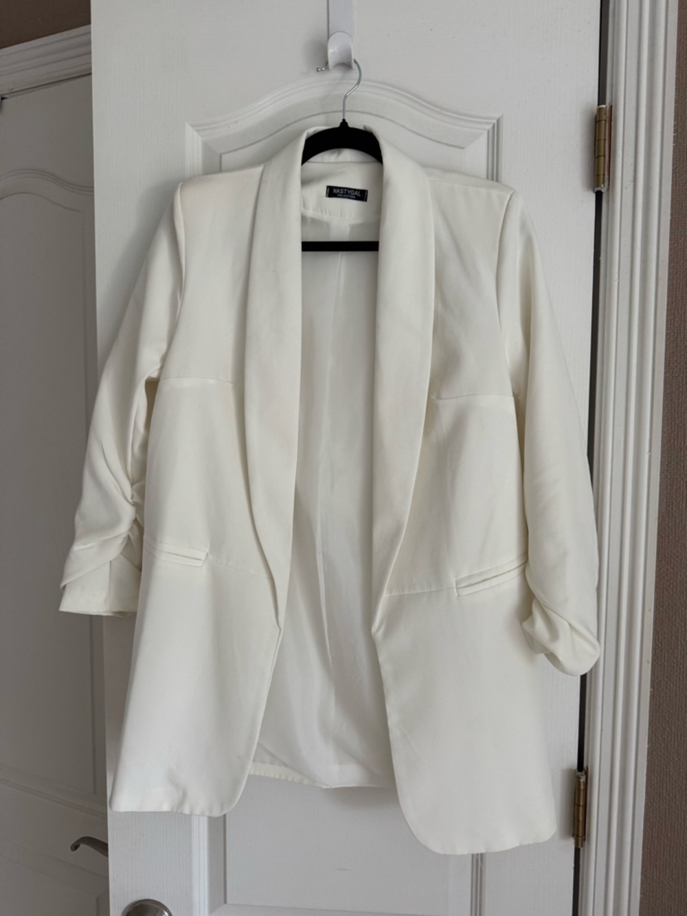 Nasty gal white Open-Front Blazer Jacket